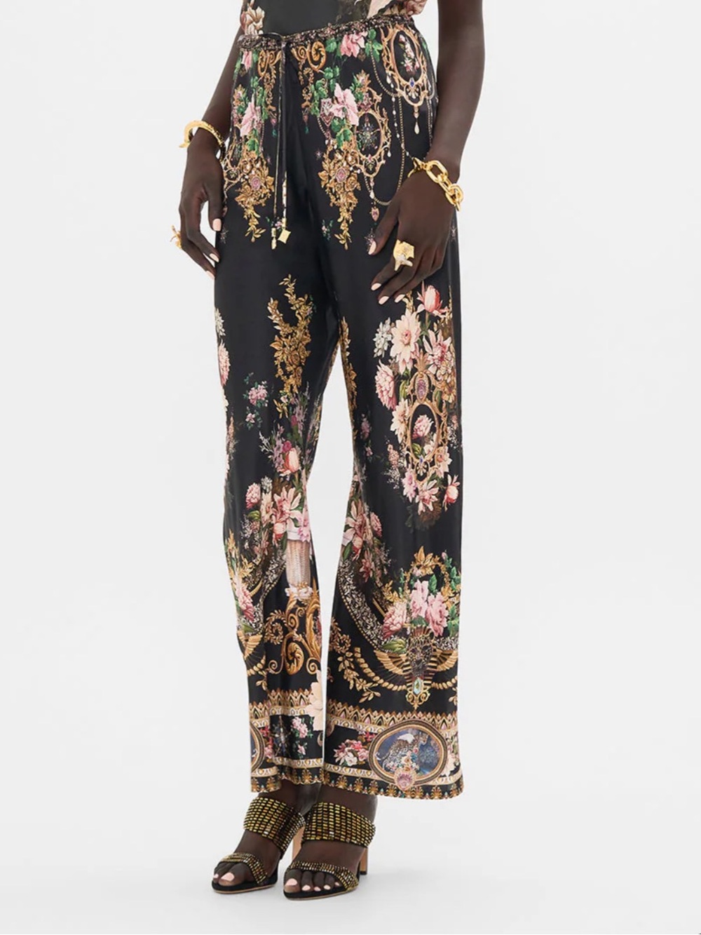 CAMILLA Bias Cut Drawstring Pant Dynasty Daze XL NWT $599